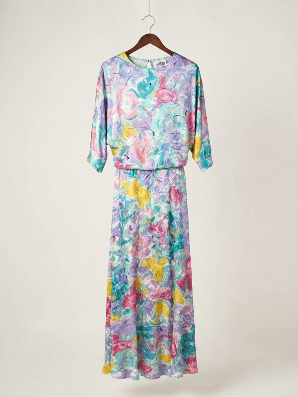 Pastel Floral Maxi Dress in Multi-Pastel Colors